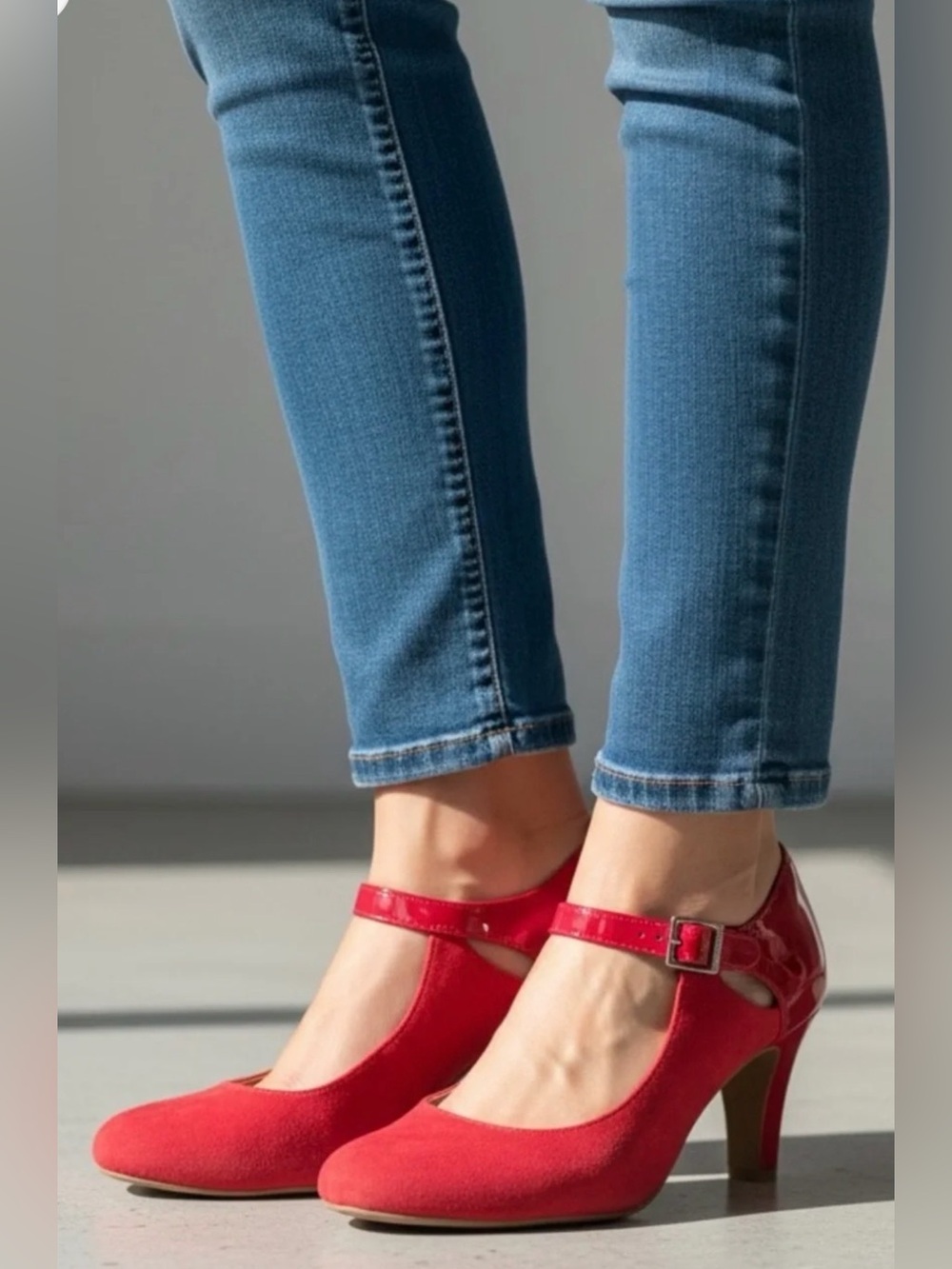 Giani Bernini Red Suede Mary Jane Heels (7) - Picture 1 of 9